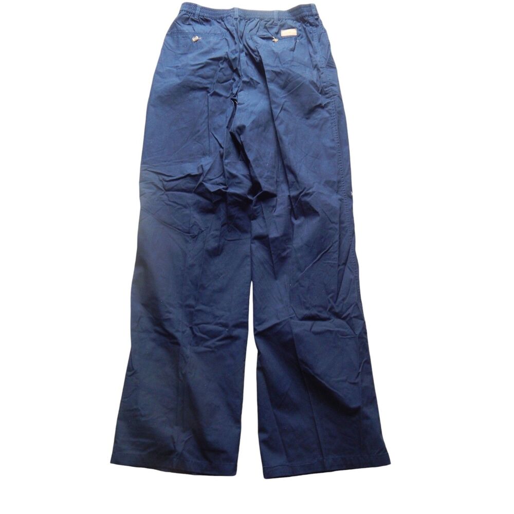 CASUAL JOE men's 38 XL solid navy blue poplin elastic waistband pants - Picture 4 of 5